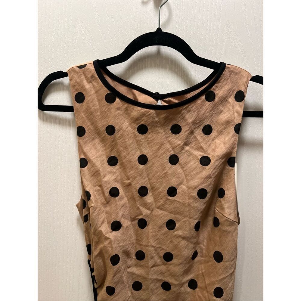 MON RENN LUCINDA MIDI DRESS IN MOCHA POLKA DOT size S NWT$199 - Picture 9 of 11